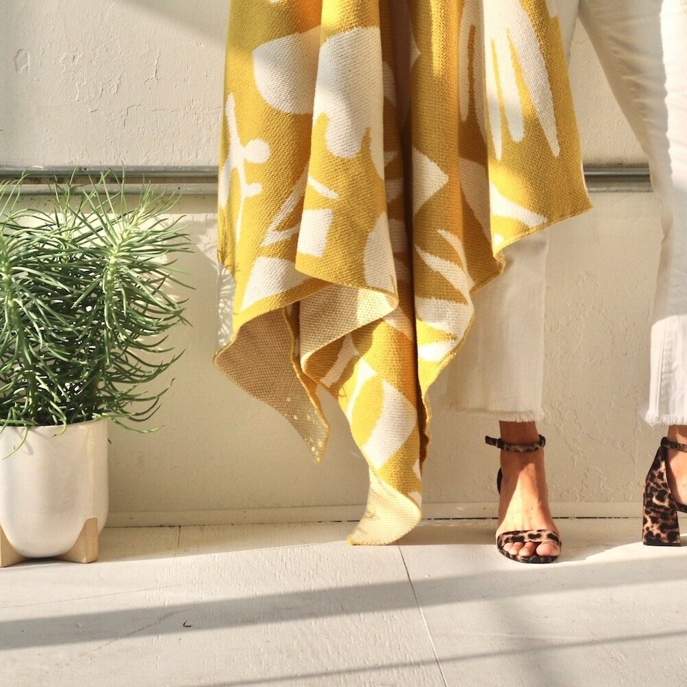 Succulents Citrine Throw Blanket