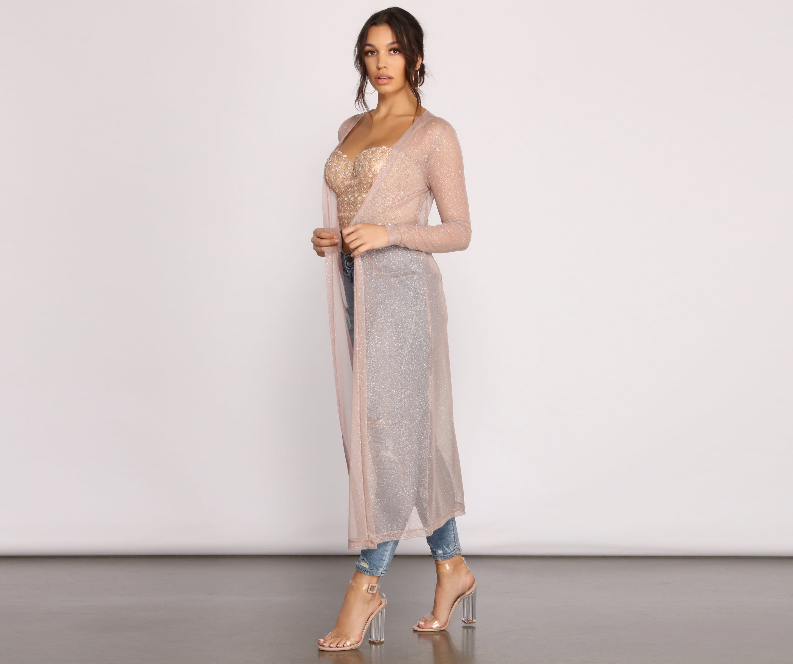 Glitter Girl Long Sleeve Duster