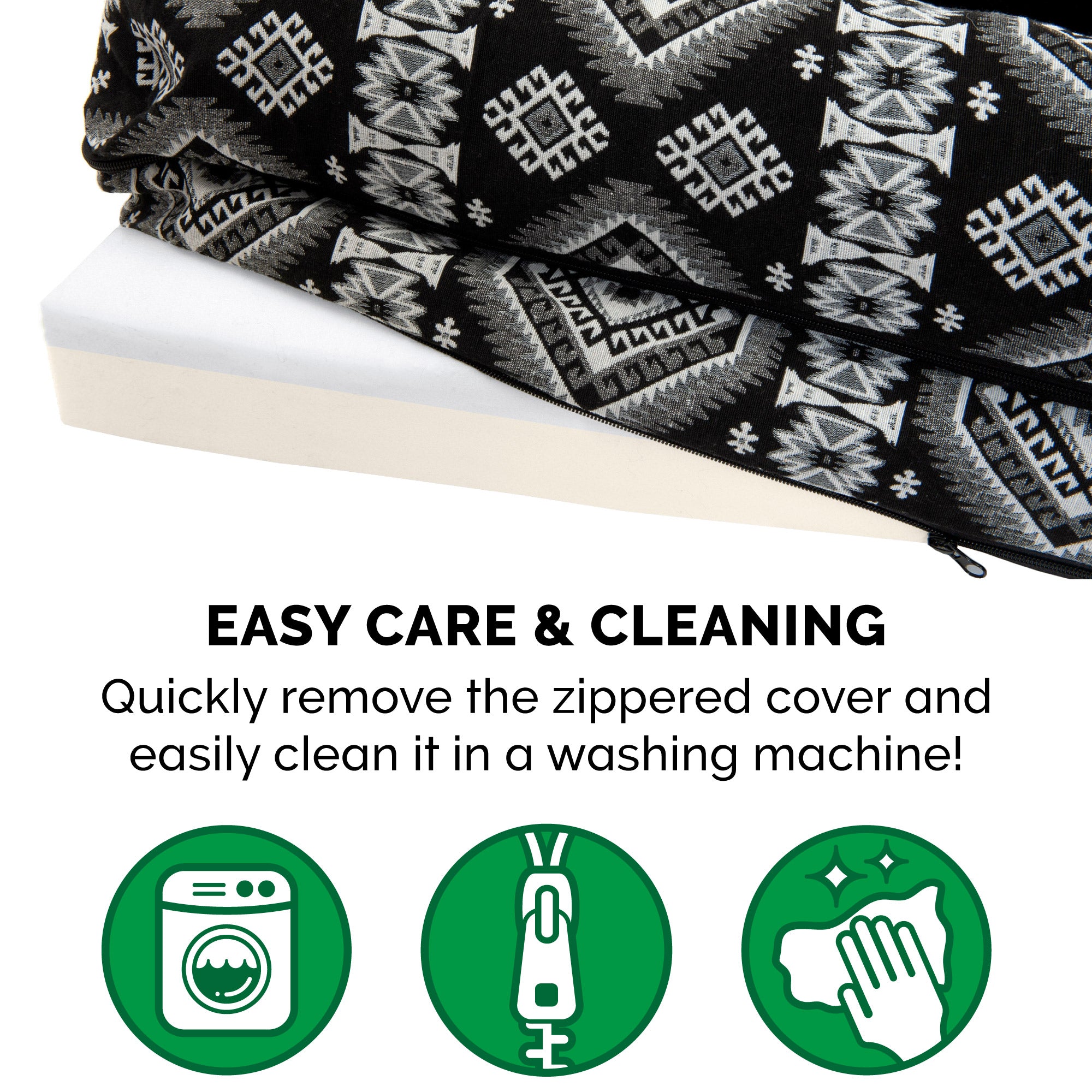 FurHaven Pet Product | Memory Foam Southwest Kilim Sofa Pet Bed for Dogs and Cats - Black Medallion， Medium