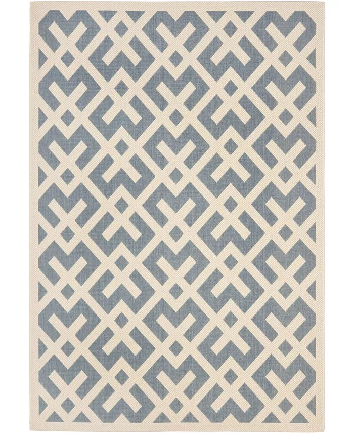 Safavieh Courtyard Blue and Bone 5'3