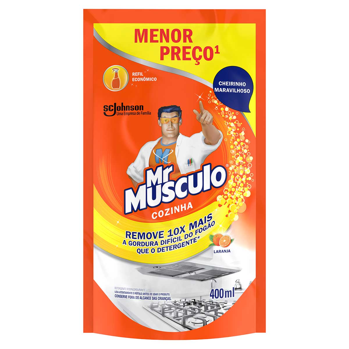 Desengordurante Mr Musculo Cozinha Refil Laranja 400ml Menor Preco