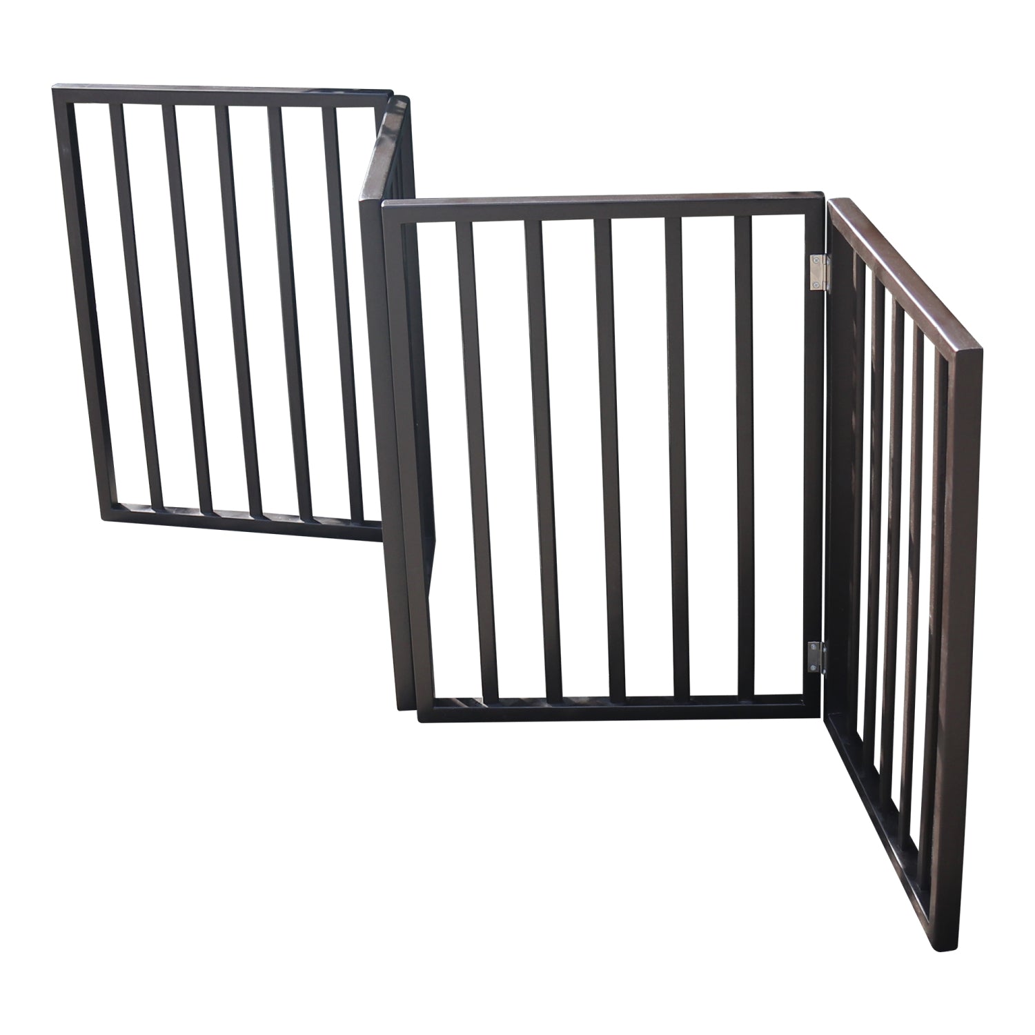 SUGIFT Pet Gate–Dog Gate for Doorways， Stairs or House – Freestanding， Folding， Accordion Style， Wooden Indoor Dog Fence by Petmaker