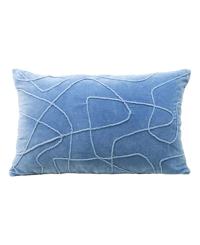 Vibhsa Linden Street Solid Velvet Embroidered Decorative Pillow， 14