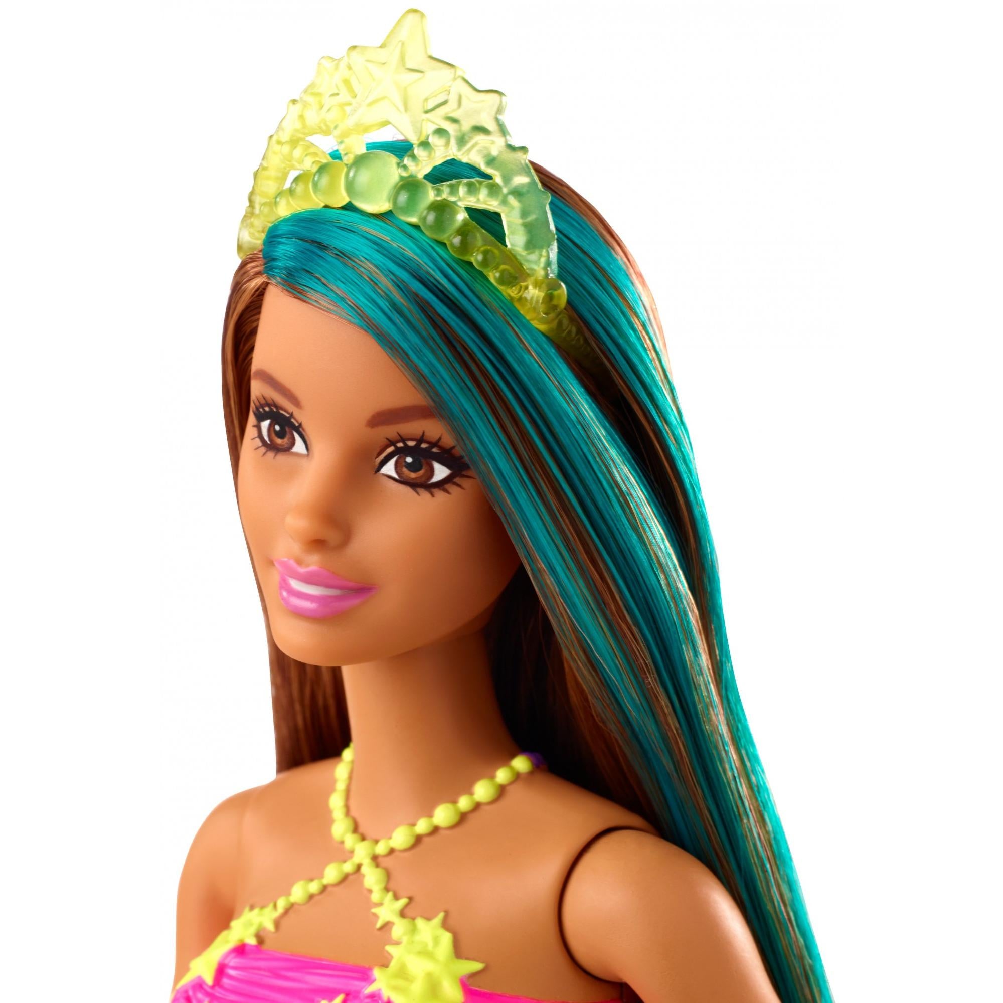 Barbie Dreamtopia Princess 12-inch, Brunette with Blue Hairstreak Doll