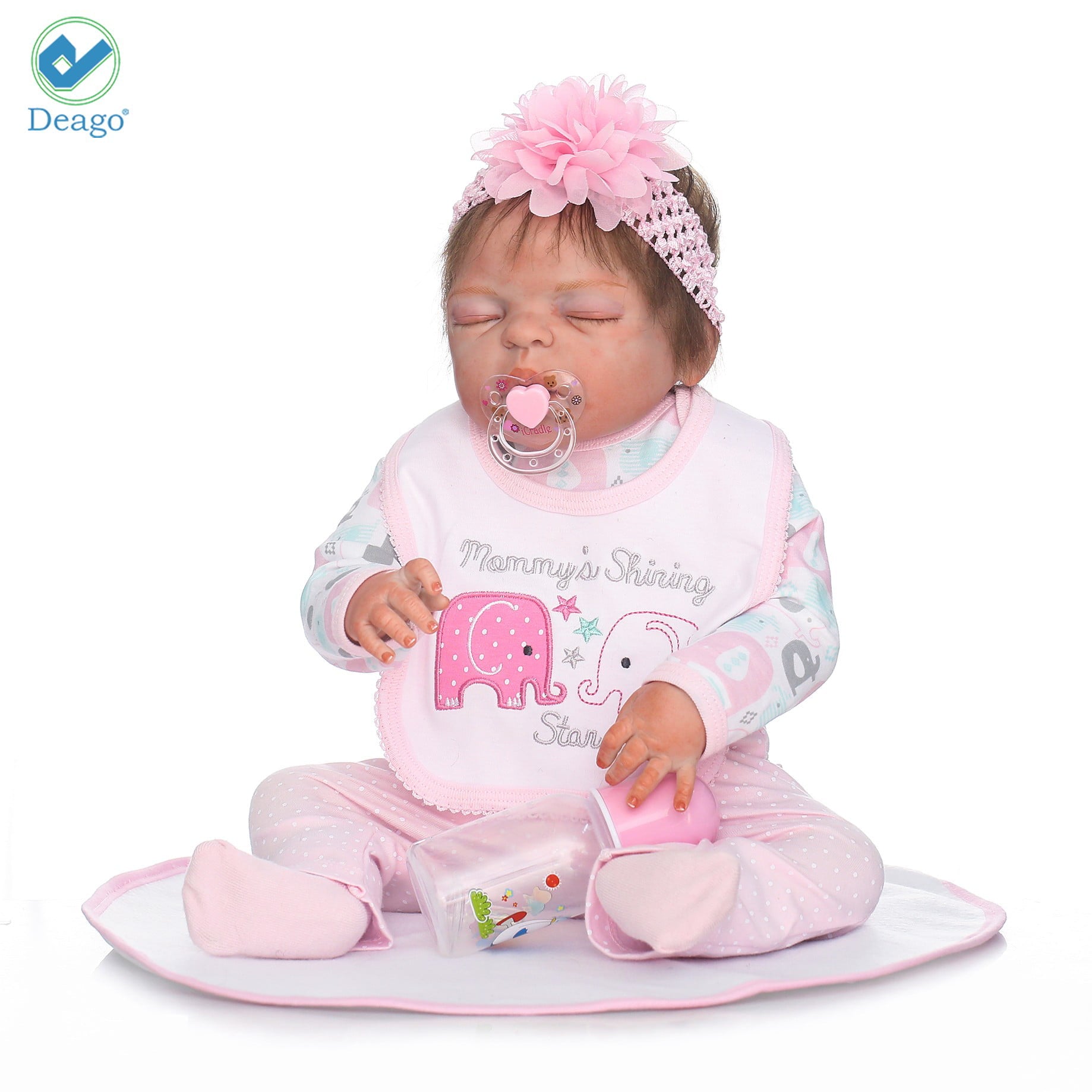 Deago Reborn Baby Dolls 22" Cute Realistic Soft Silicone Vinyl Dolls Newborn Baby dolls With Clothes