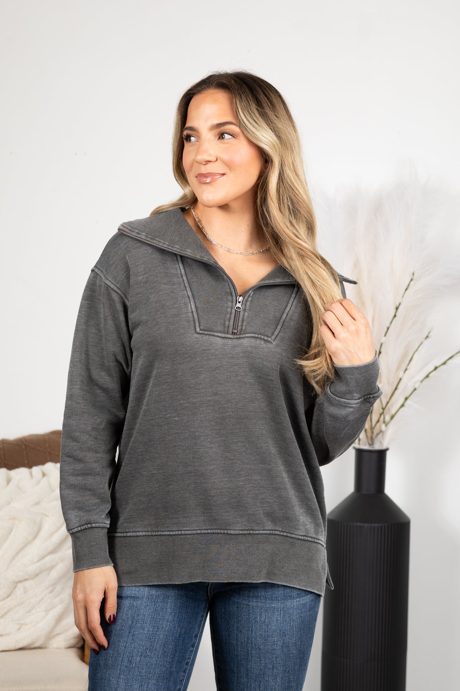 Cozy Campfire 1/4 Zip Pigment Dyed Pullover