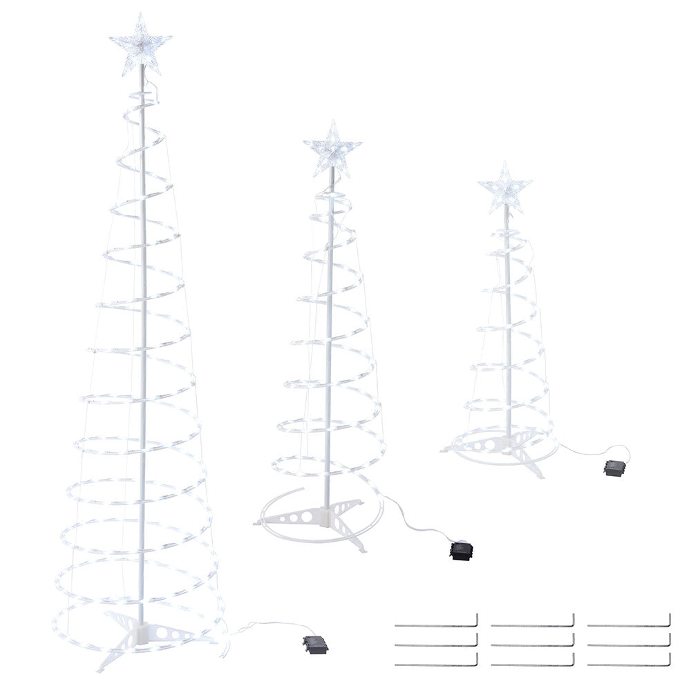 Yescom Lighted Spiral Christmas Trees 6' 4' 3' Battery Powered