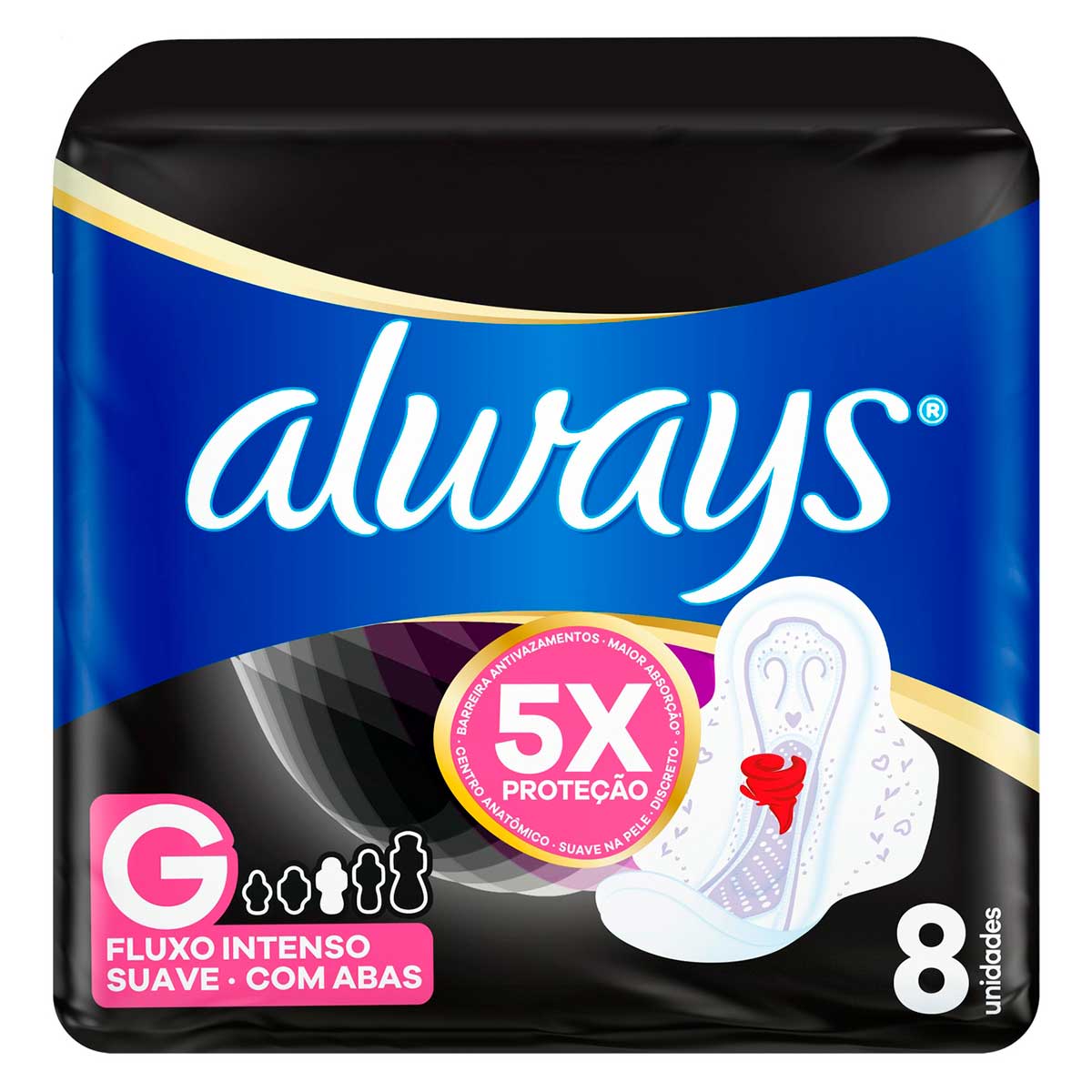 Absorvente Always Noturno G Suave com Abas 8 Unidades