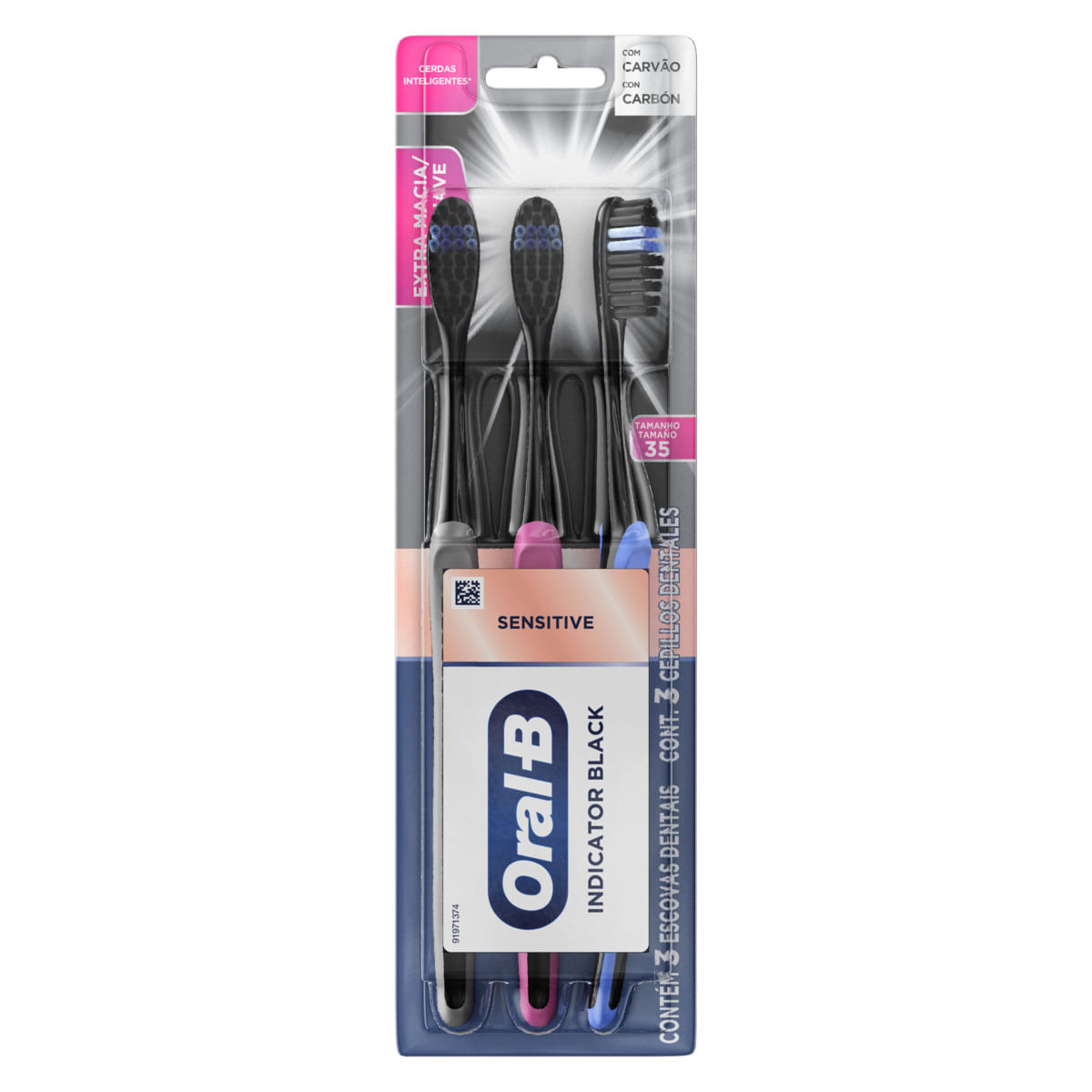 Escova Dental Oral-B Indicator Black 3 Unidades