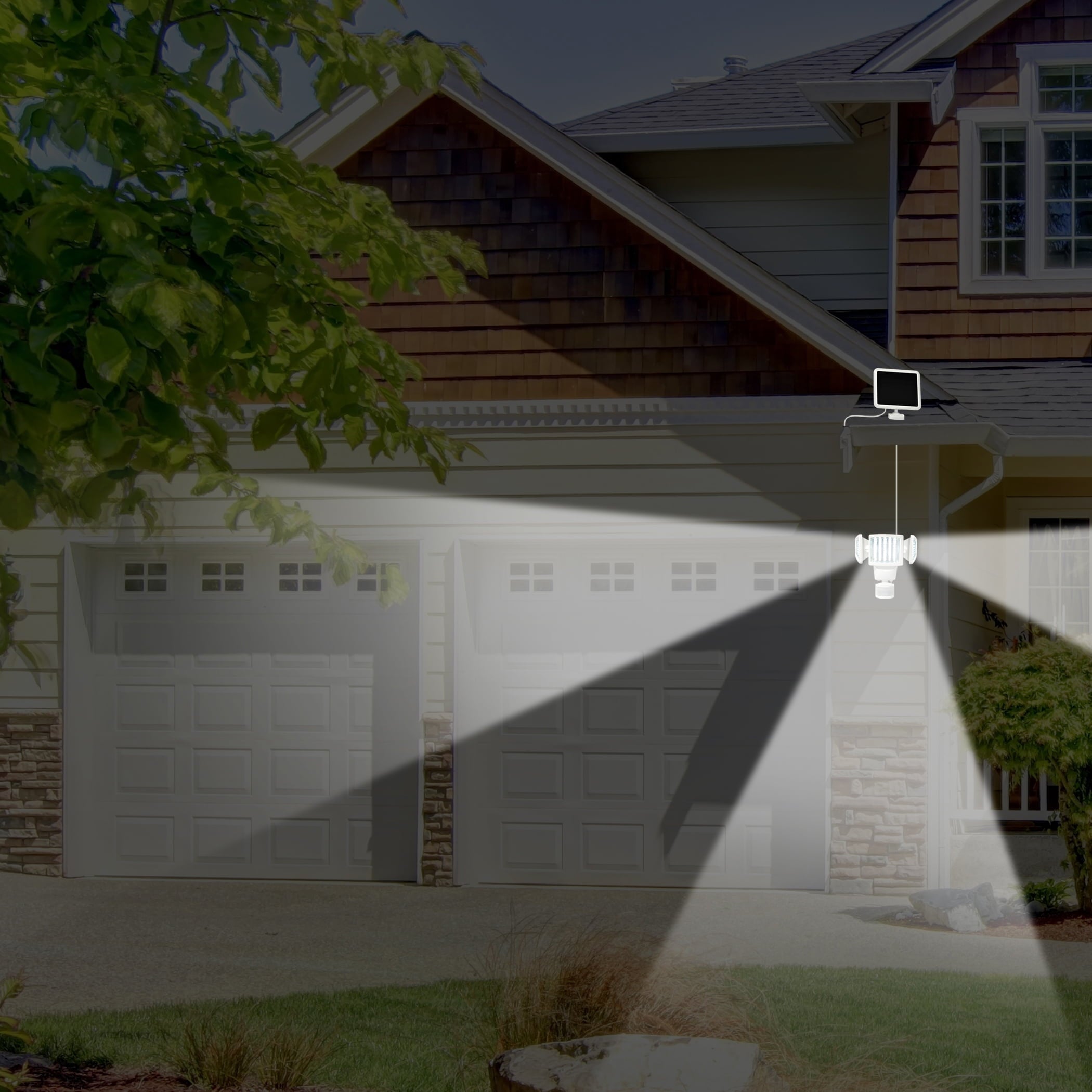 Sunforce 120 LED Triple Head Solar Powered Motion Activated 1000 Lms Flood Light