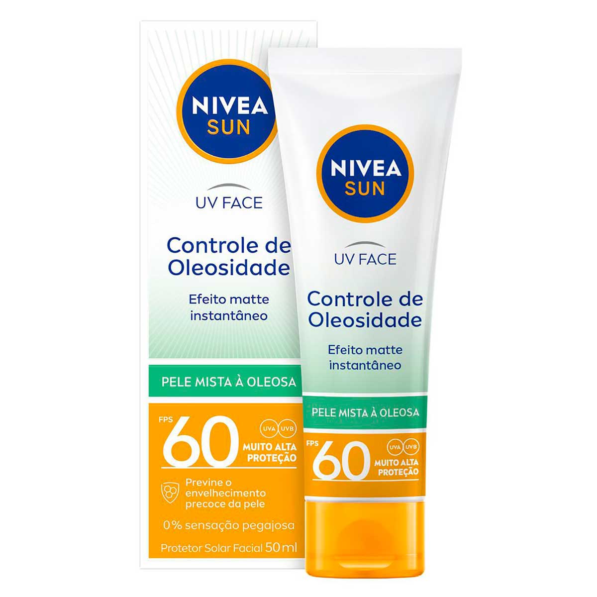 Protetor Solar Facial Beauty Expert Controle de Oleosidade FPS 60 NIVEA SUN 50g