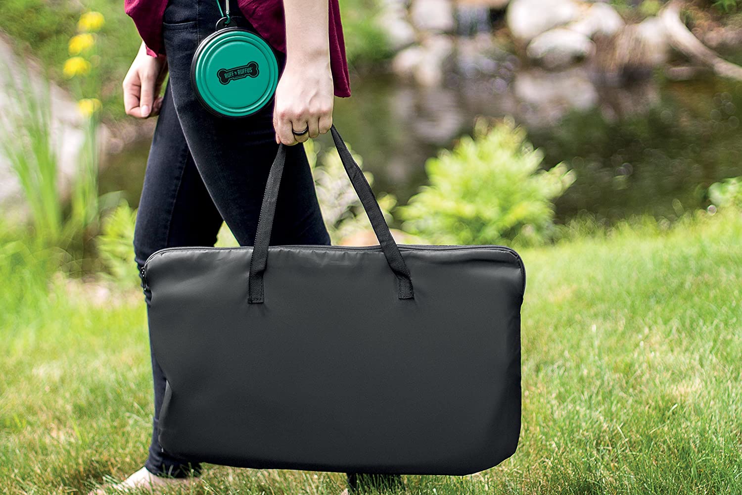 Ruff 'n Ruffus Porle Foldable Pet Playpen + Free Carrying Case + Free Travel Bowl | Available in 3 Sizes Indoor/Outdoor Water-Resistant Removable Shade Cover