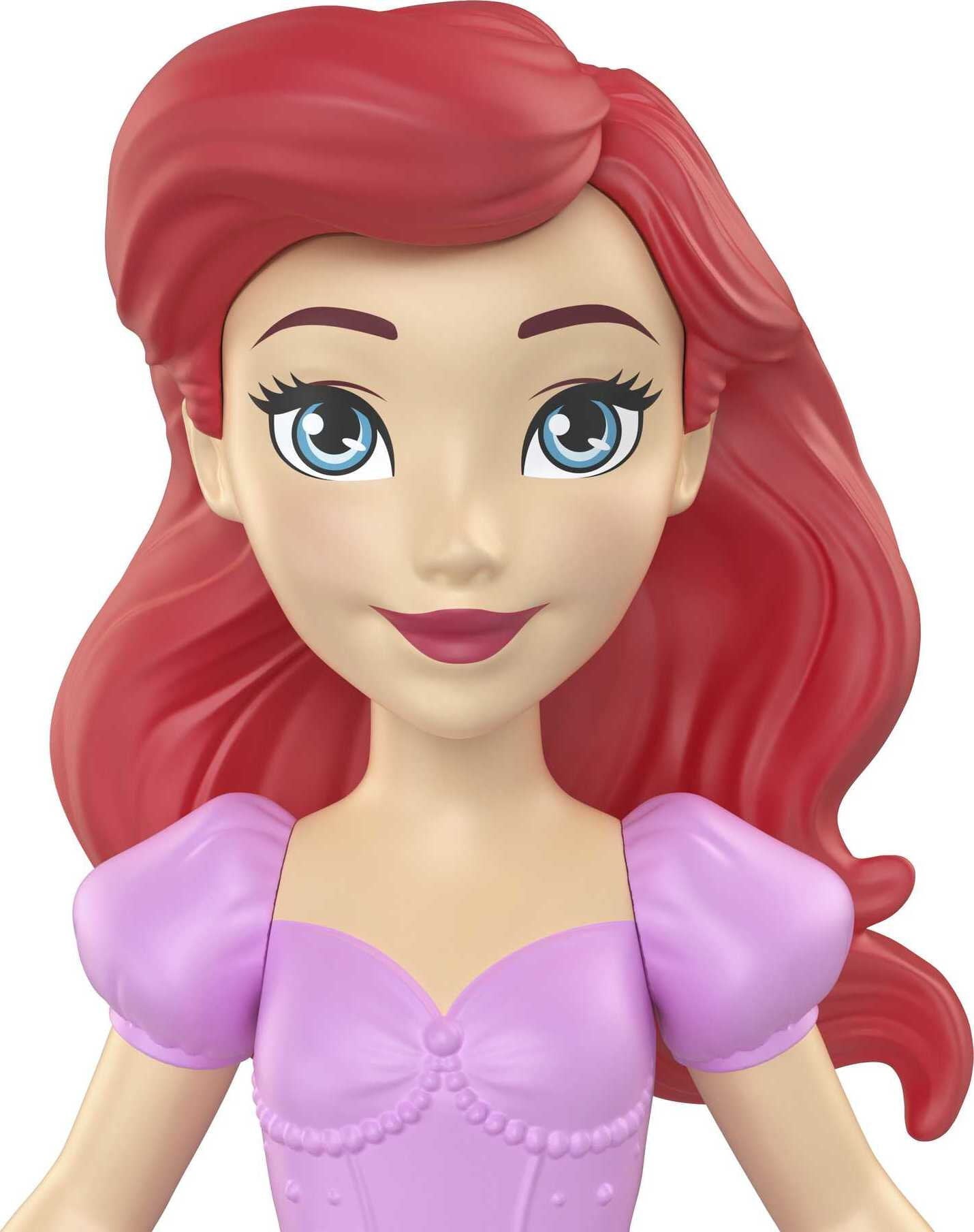 Disney Princess Ariel Small Doll, Red Hair & Blue Eyes, Signature Look with Pink Gown