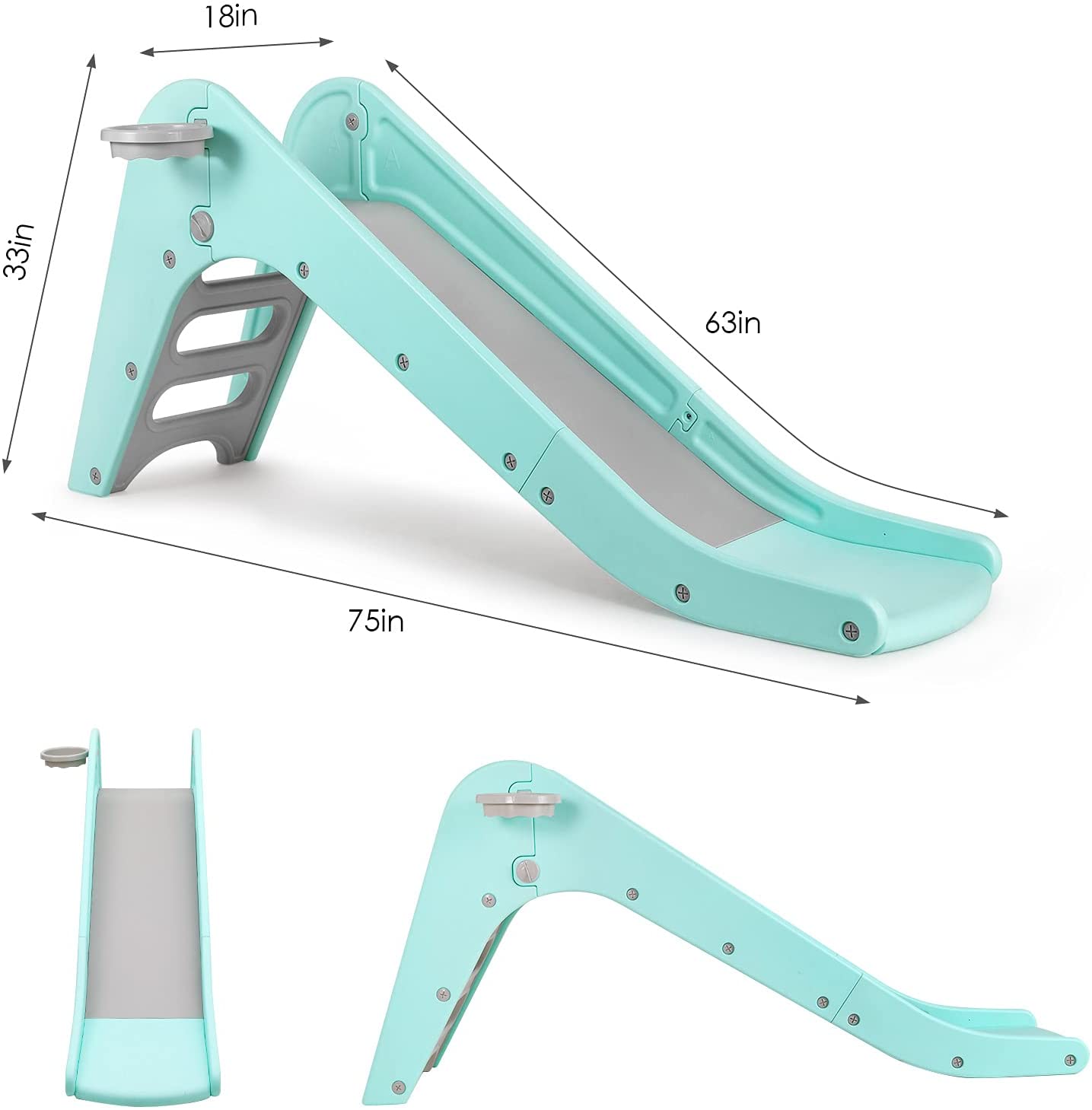 Increkid Kids Slide Indoor Freestanding Slide Climber Toy Playset