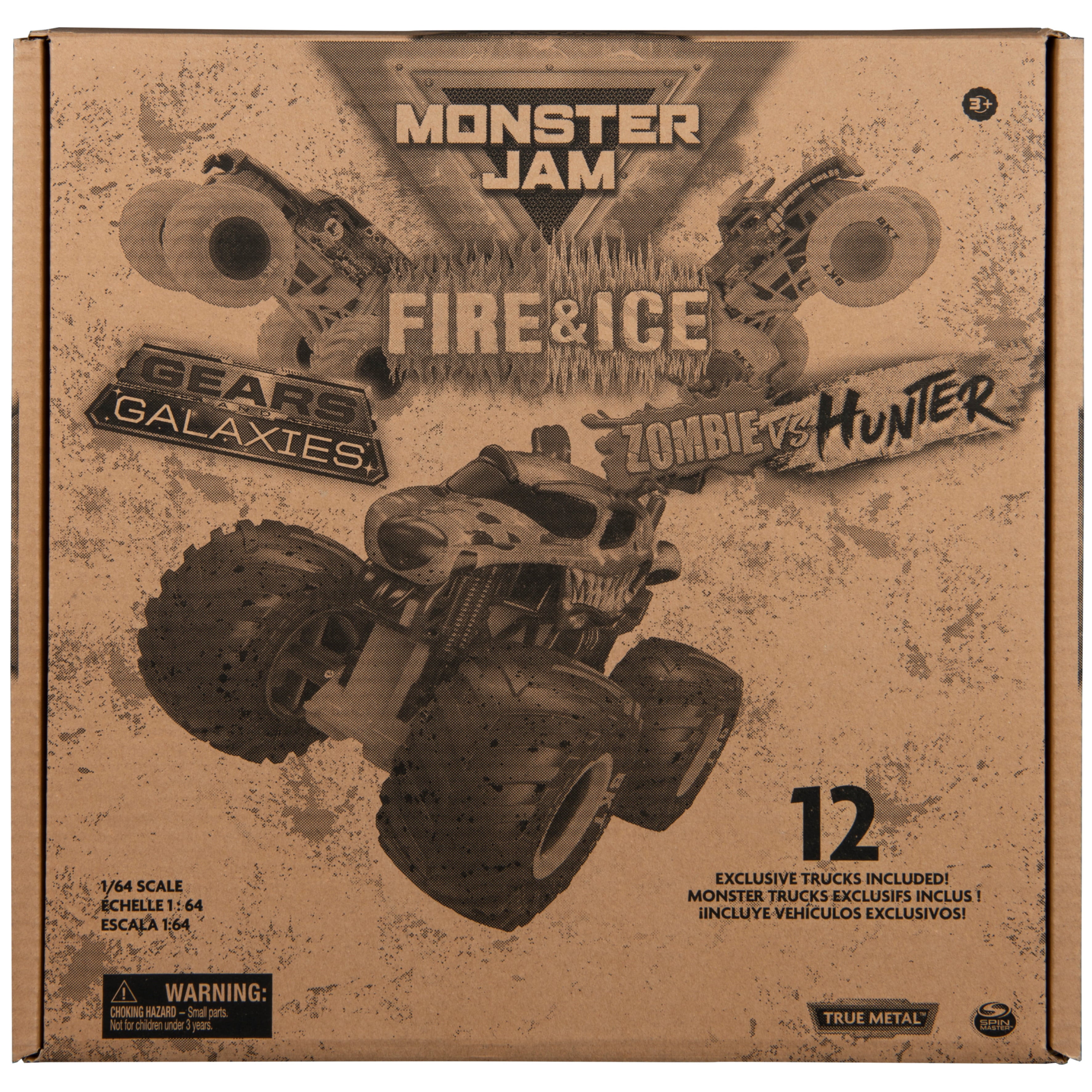 Monster Jam， 12-Pack 1:64 Scale Monster Truck Vehicles (Walmart Exclusive)