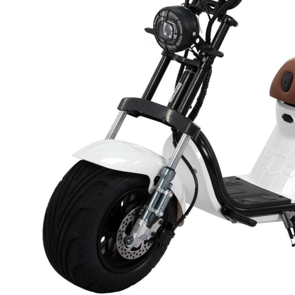 Bicicleta Elétrica 1000W 60V Bateria Lítio Removível Freio a Disco FX2 Branca