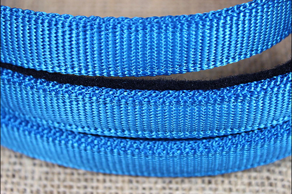 96AI 5/8In X 8Ft Hilason Turquoise Nylon Horse Spilt Contest Rein Tack Nickel Plated