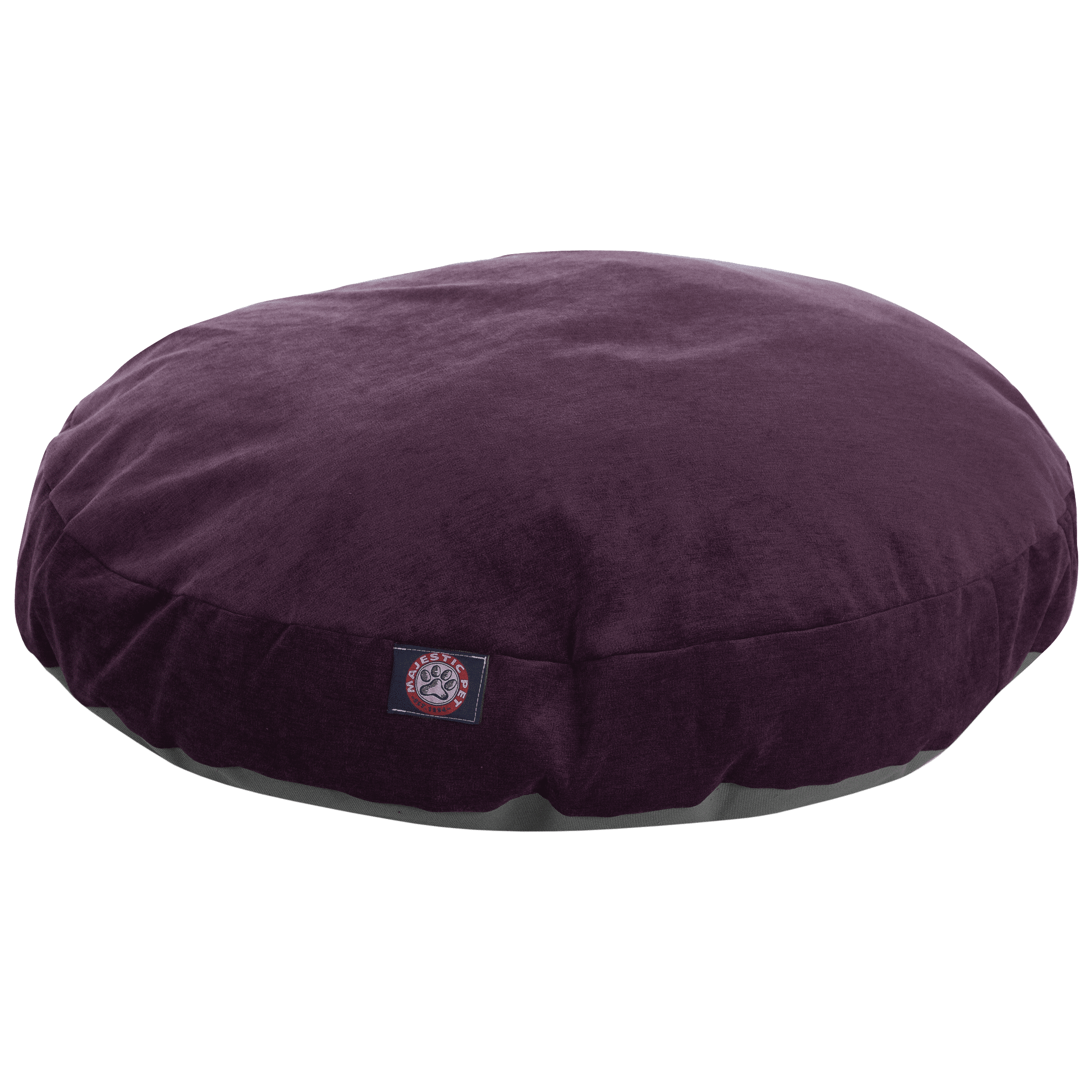 Majestic Pet | Villa Velvet Round Pet Bed For Dogs， Removable Cover， Aubergine， Large
