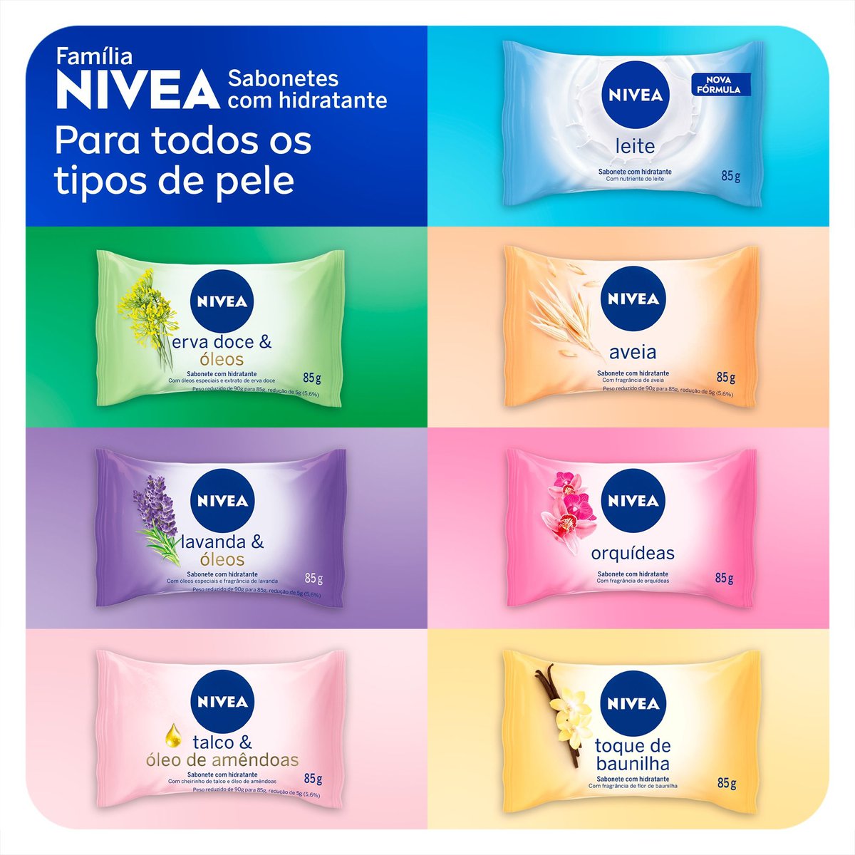 Sabonete em Barra Aveia NIVEA 85g