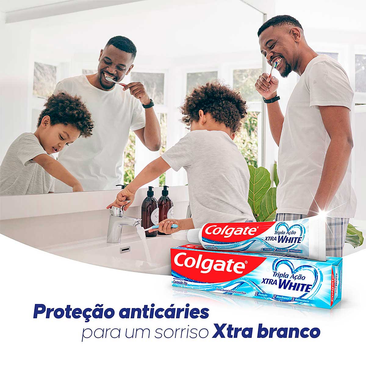 Kit Creme Dental Xtra White Colgate Tripla Acao Caixa 3 Unidades 70g Cada Leve Mais Pague Menos
