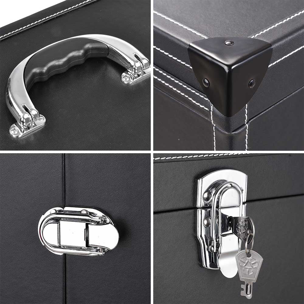 Byootique Rolling Makeup Lockable Train Case w/ 4-Wheel Mirror Black