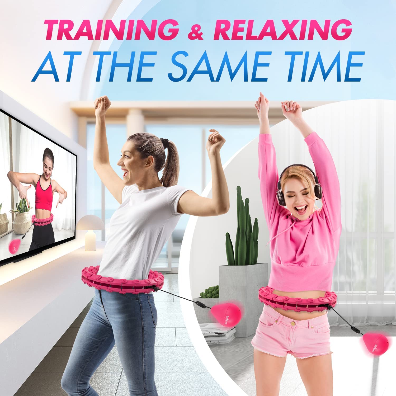 Yes4All Hula Smart Hoops， Pink