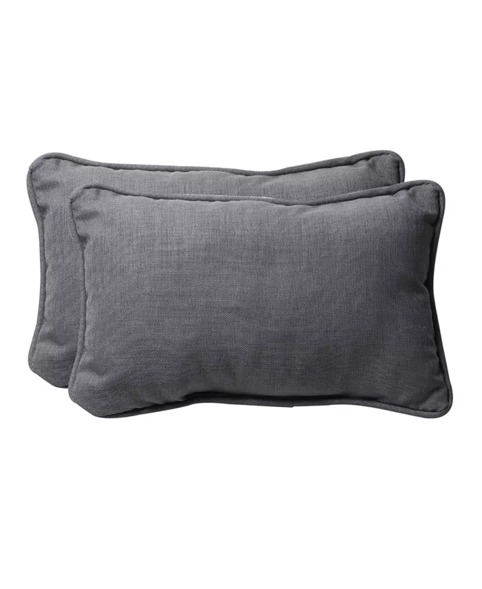 Pillow Perfect Rave Graphite Rectangular Throw Pillow， Set of 2