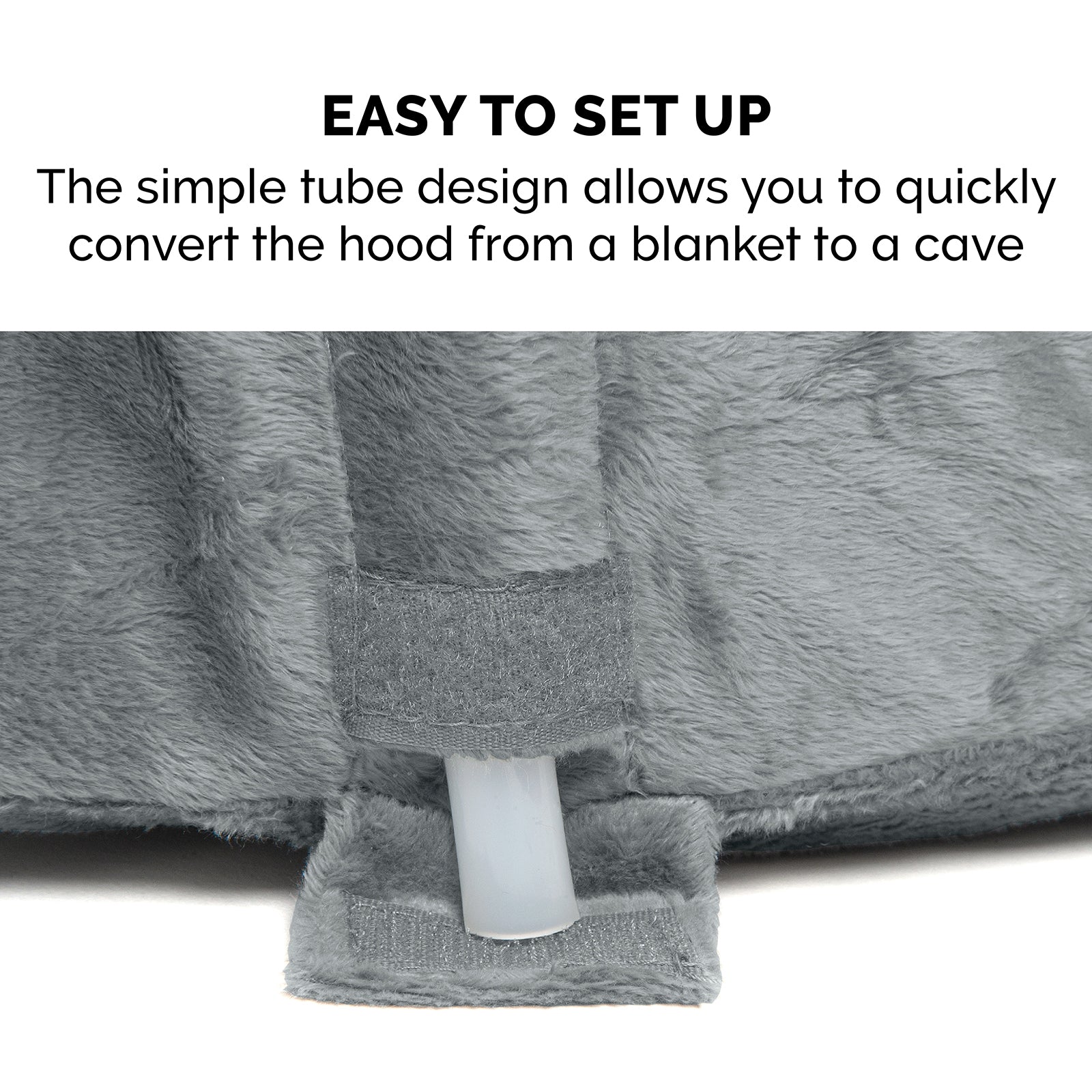 FurHaven Pet Dog Bed | Orthopedic Microvelvet Snuggery Burrow Pet Bed for Dogs and Cats， Gray， 26-Inch