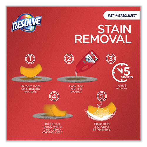 Reckitt Benckiser Resolve Pet Specialist Stain and Odor Remover | Citrus， 32 oz Trigger Spray Bottle， 12