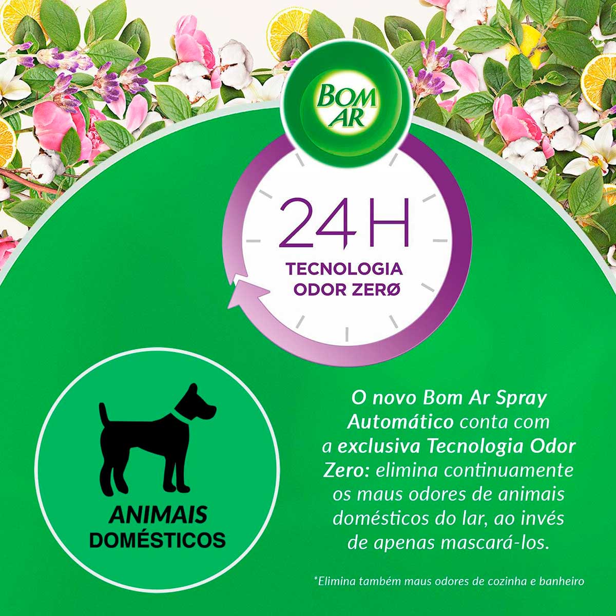 Aromatizador de Ambiente Bom Ar Automatico Aerossol Freshmatic Refil 50% off na 2a Unidade Campos de Lavanda