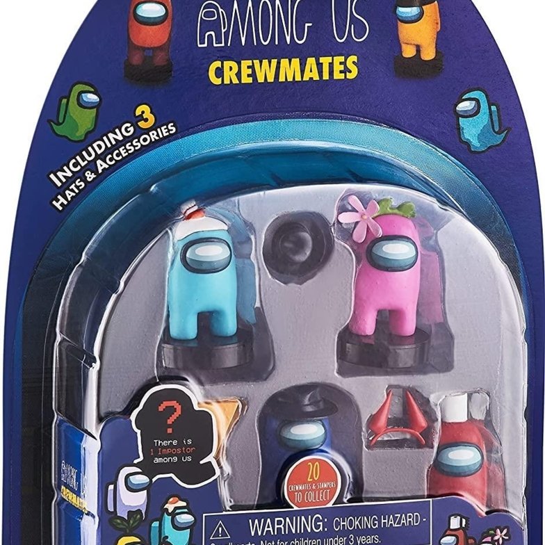 Among Us Crewmates Stampers 5pk Fortegreen Lime Brown Orange Game Figure Set PMI International