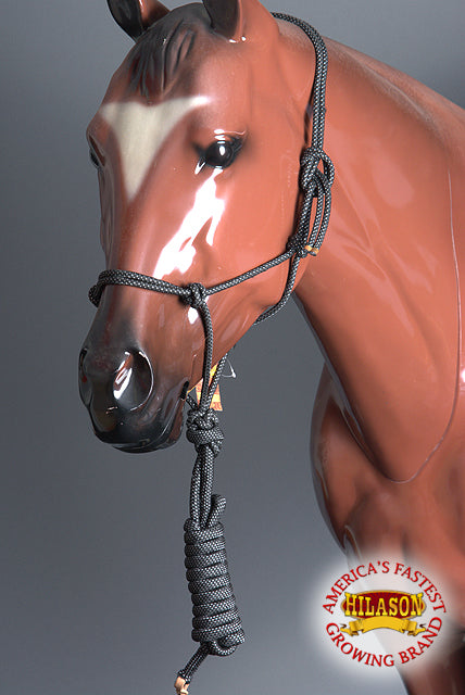29BH Western Horse Halter Tack Braided Poly Rope Leadglitter Silver Hilason