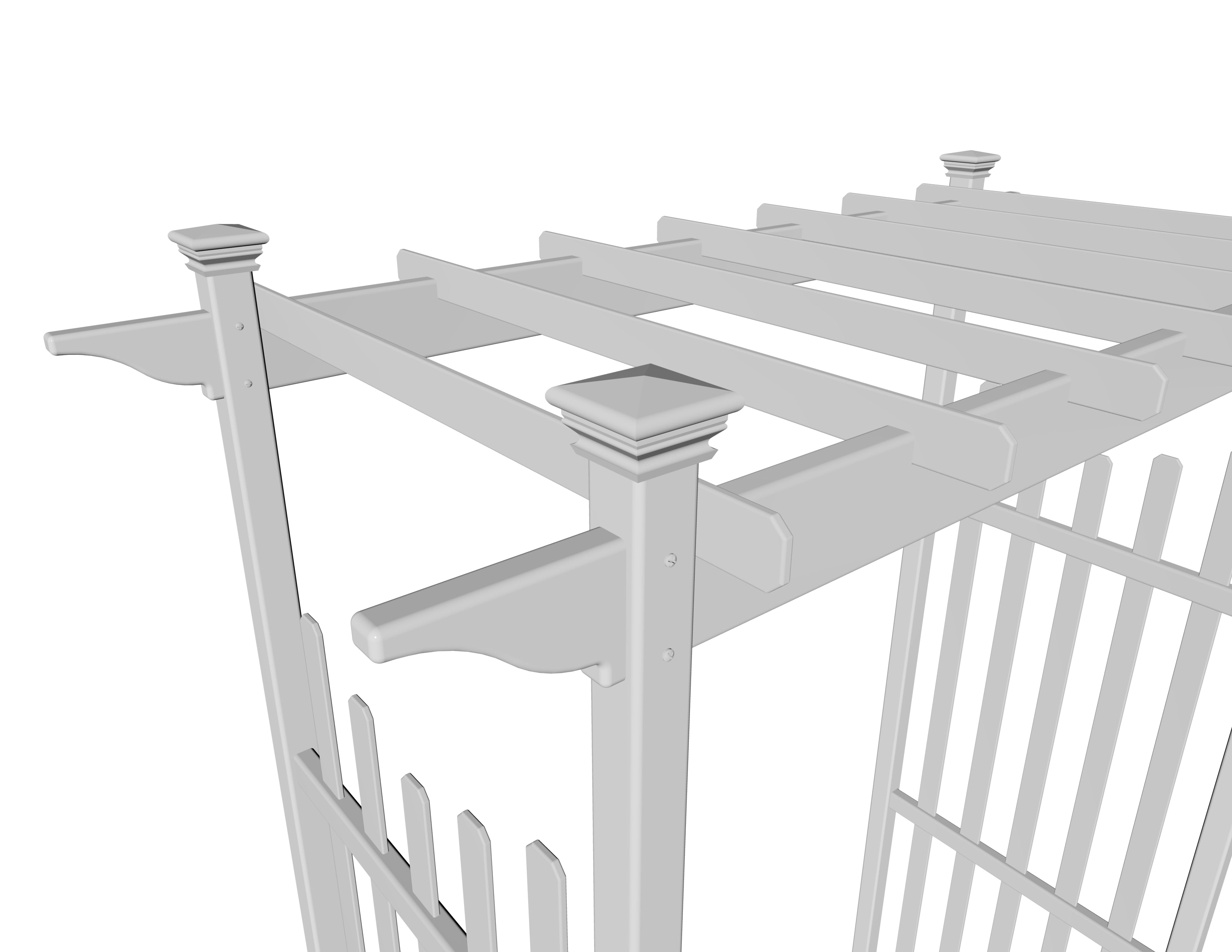 Vita 45" x 83.75" Cardiff Vinyl Arbor, White, VA78100