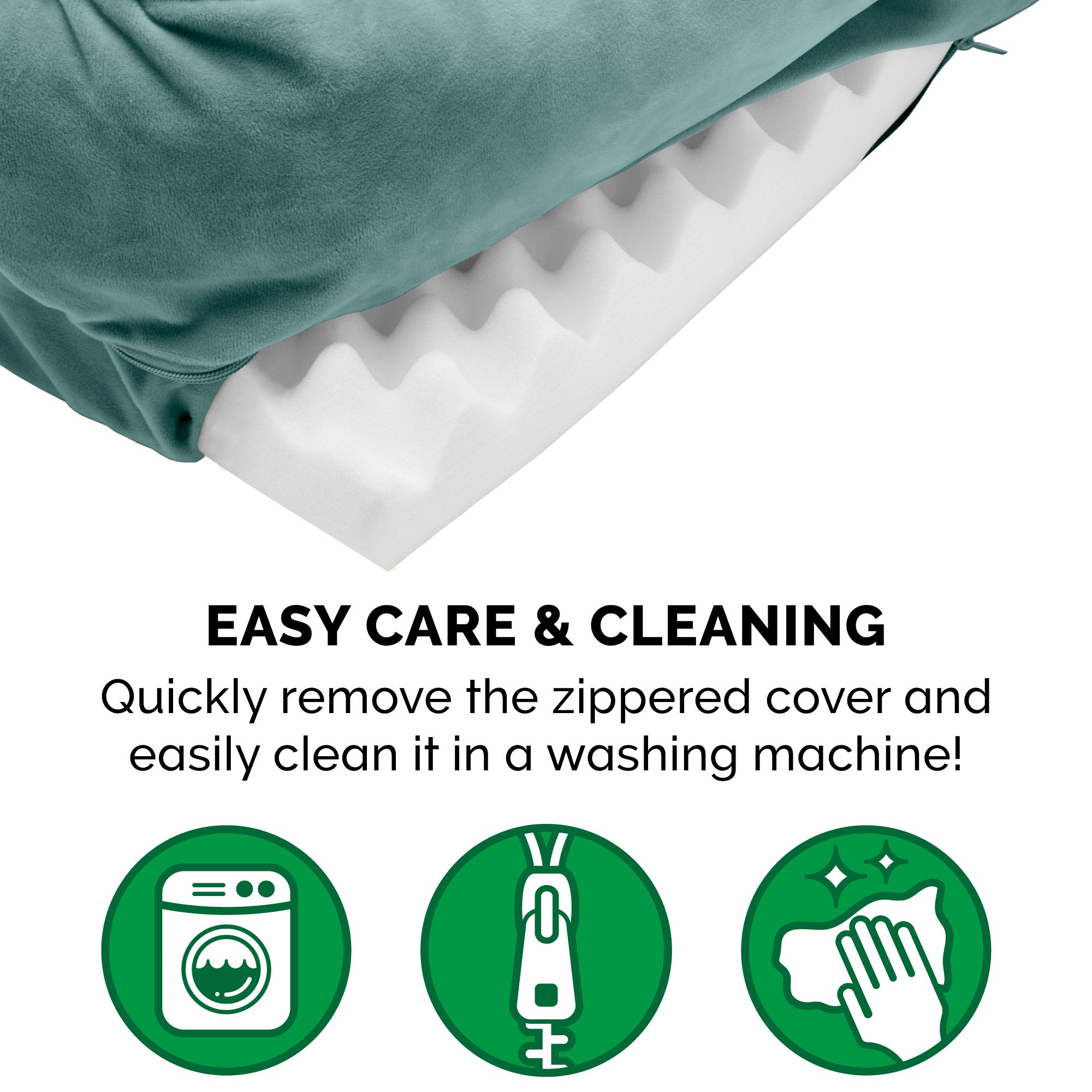 FurHaven Pet Products | Convolute Orthopedic Perfect Comfort Velvet Waves Sofa-Style Couch Pet Bed for Dogs and Cats， Celadon Green， Large