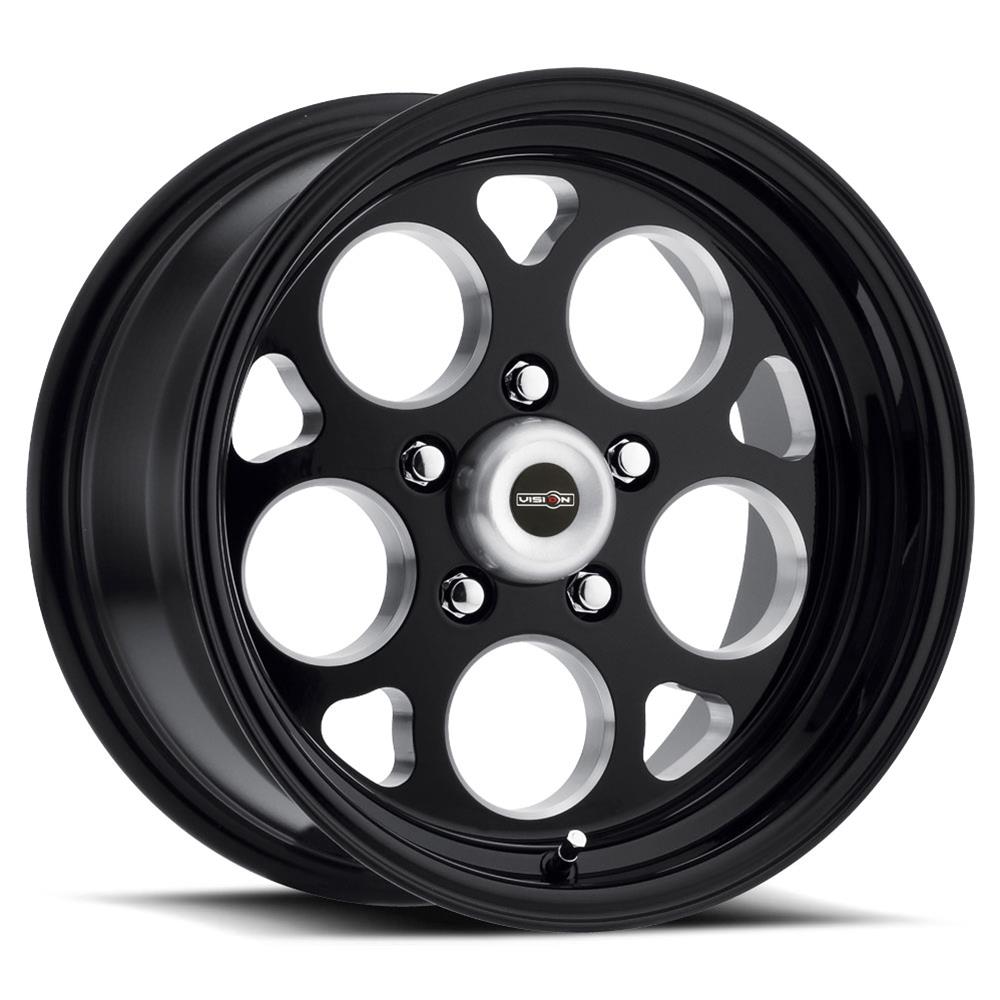Vision Wheel 561-7461B-24 Vision American Muscle 561 Sport Mag Series Milled Window Gloss Black Wheels