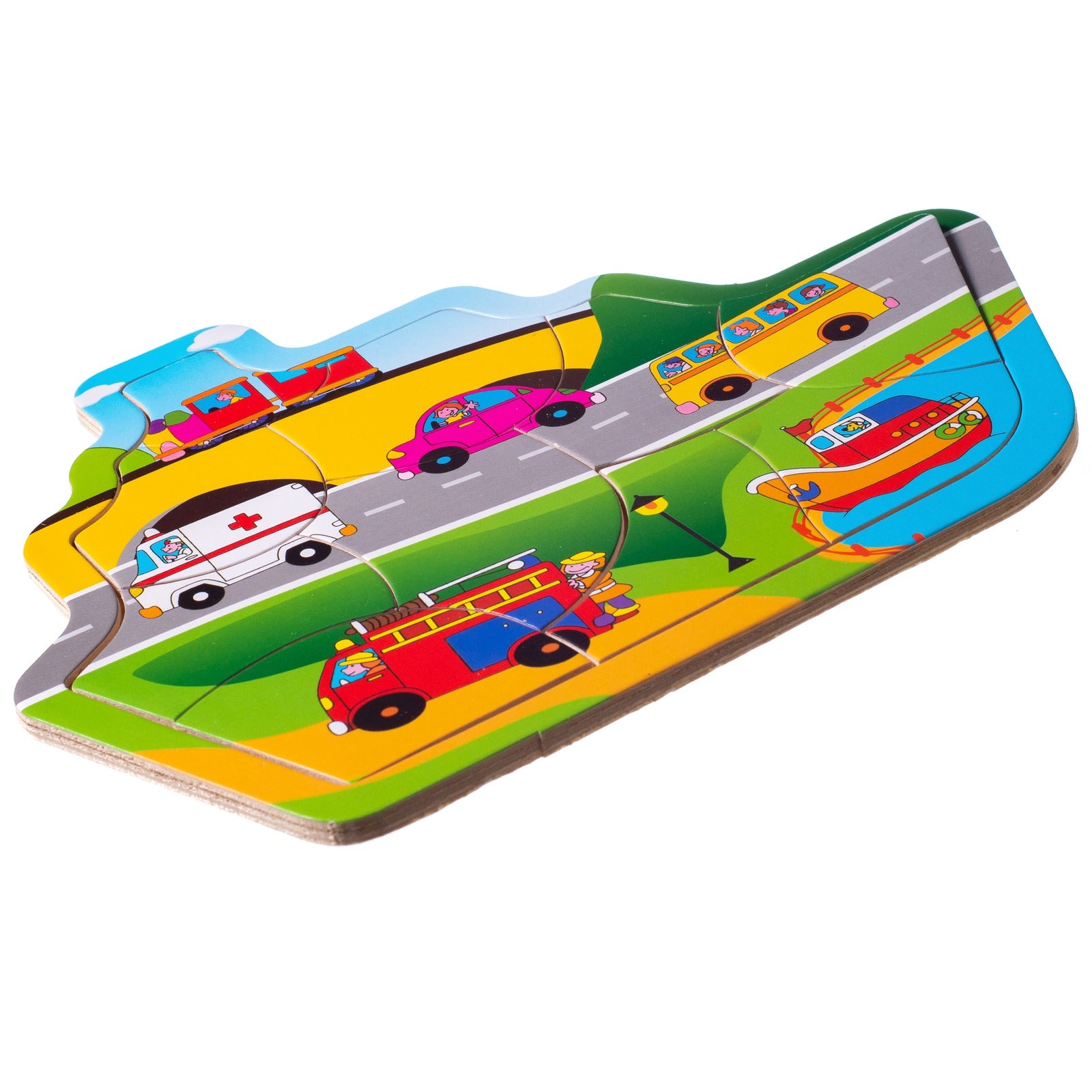 Eliiti Wooden Vehicles Jigsaw Puzzle for Boys Toddlers 2 to 4 Years Old