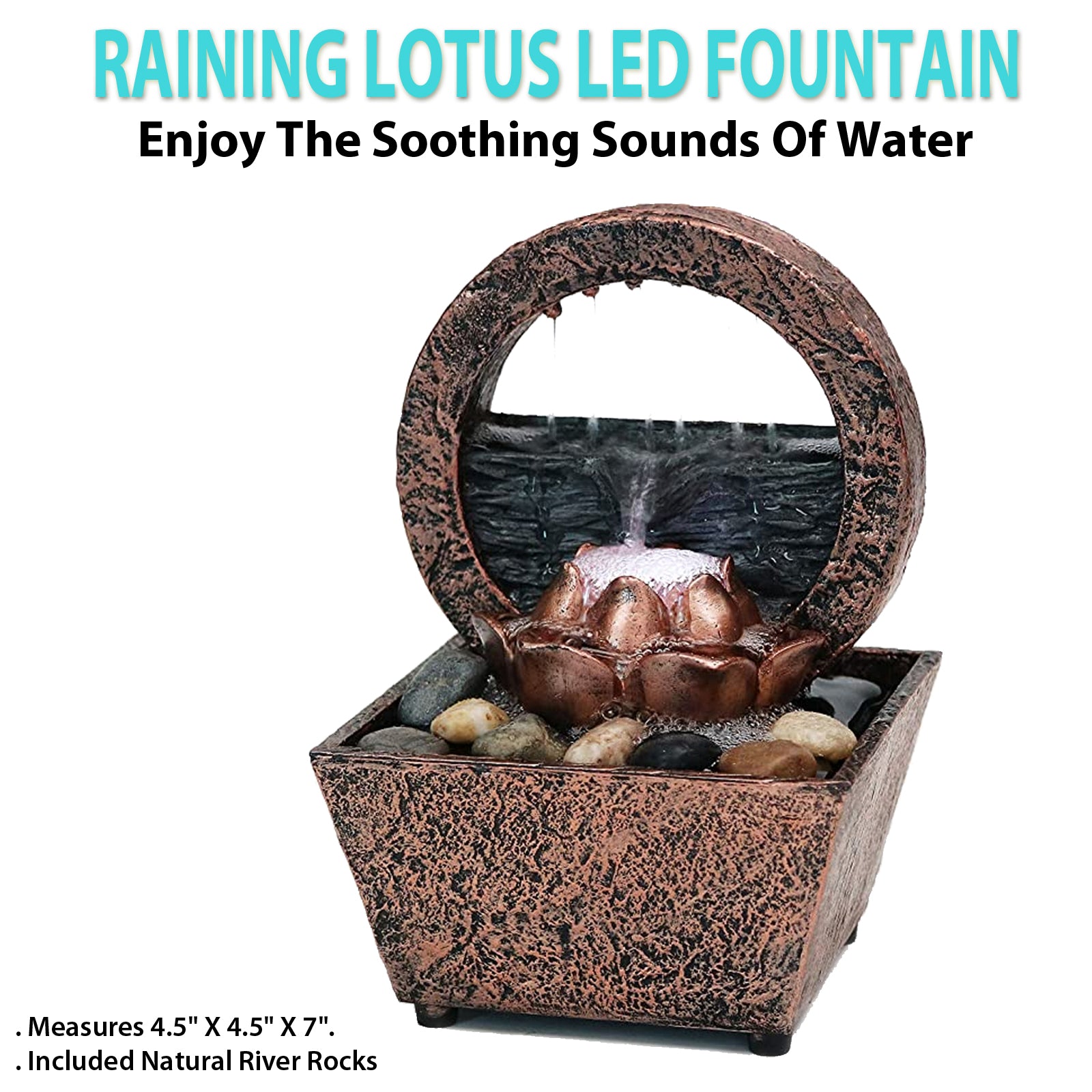Small Lotus LED Fountain