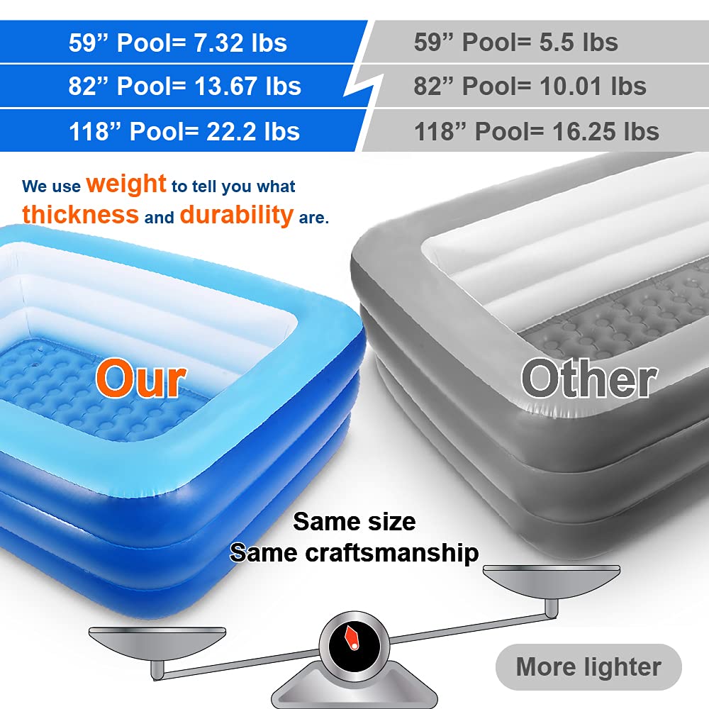 XFlated Inflatable Pool for Kids and Adults， 82