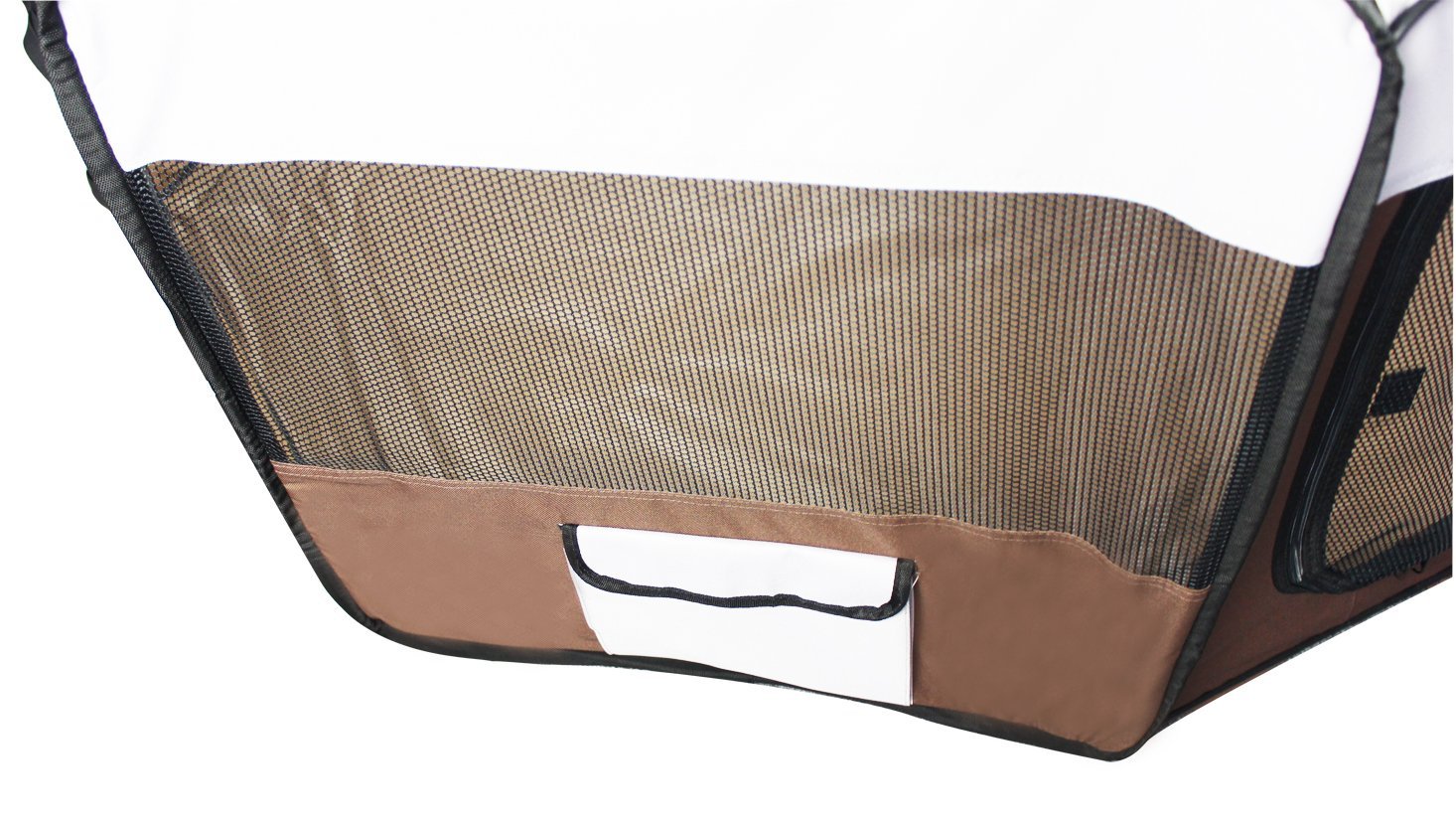 Fabulous Pet Small Water Resistant Portable Doggie， Dog， Puppy， Cat， Kitten Play Pen-Coffee/Gray