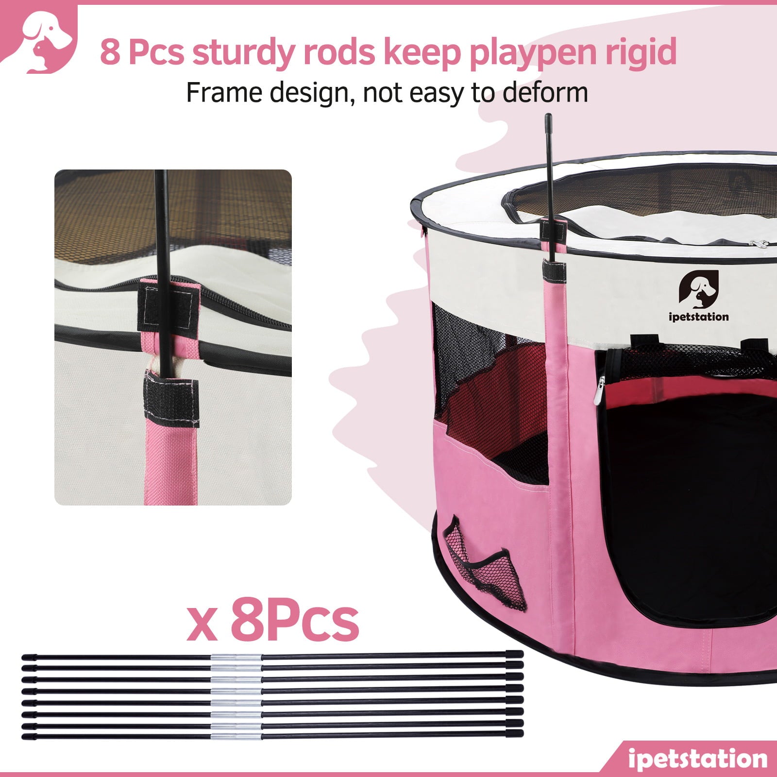 LAKWAR Large Pet Playpen for Dogs and Cats， 36