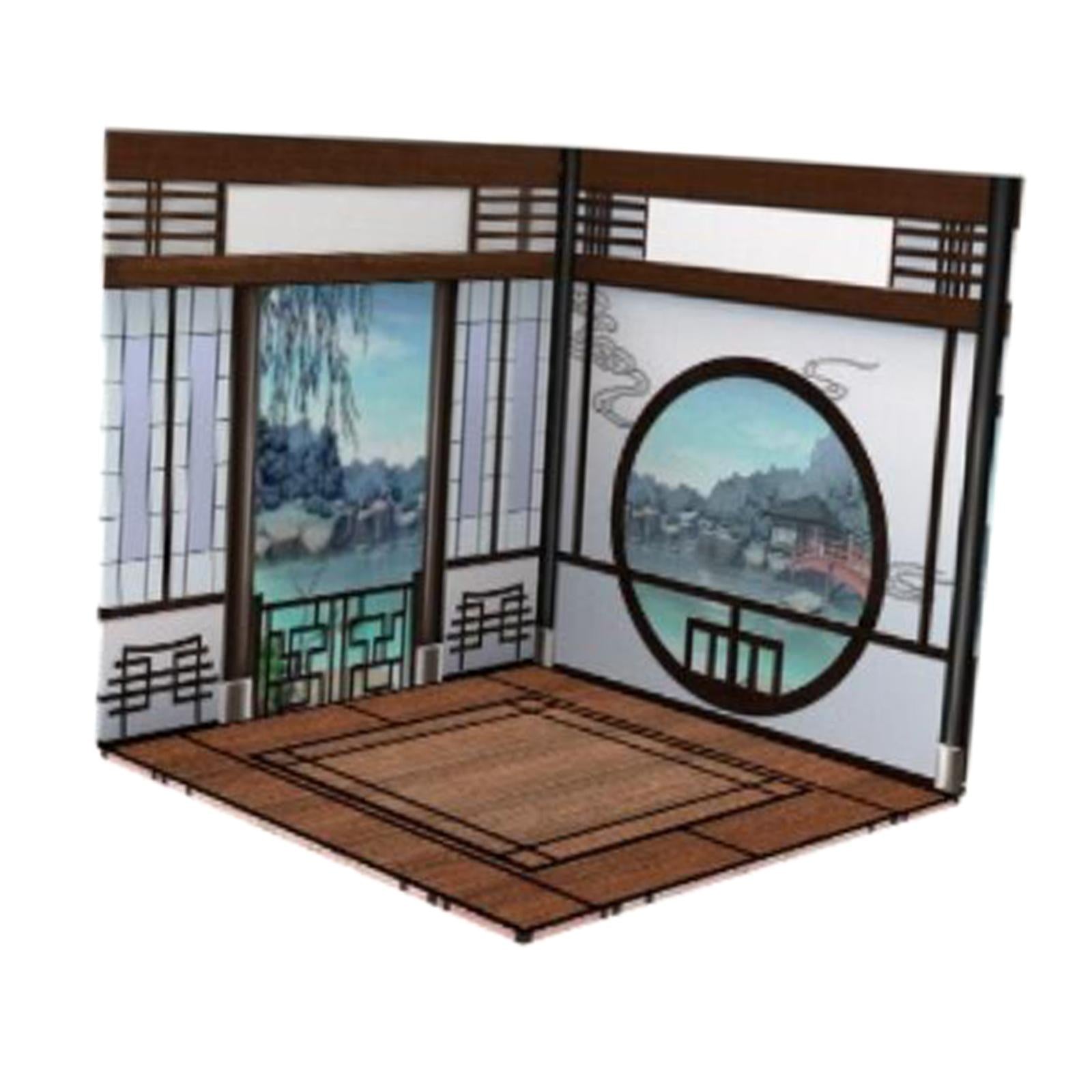1/12 Scale Backdrop Scene Model Storage Organizer Layout Collection Decorative Scene Display Collection Background for Action Figures Dolls Chinese Room