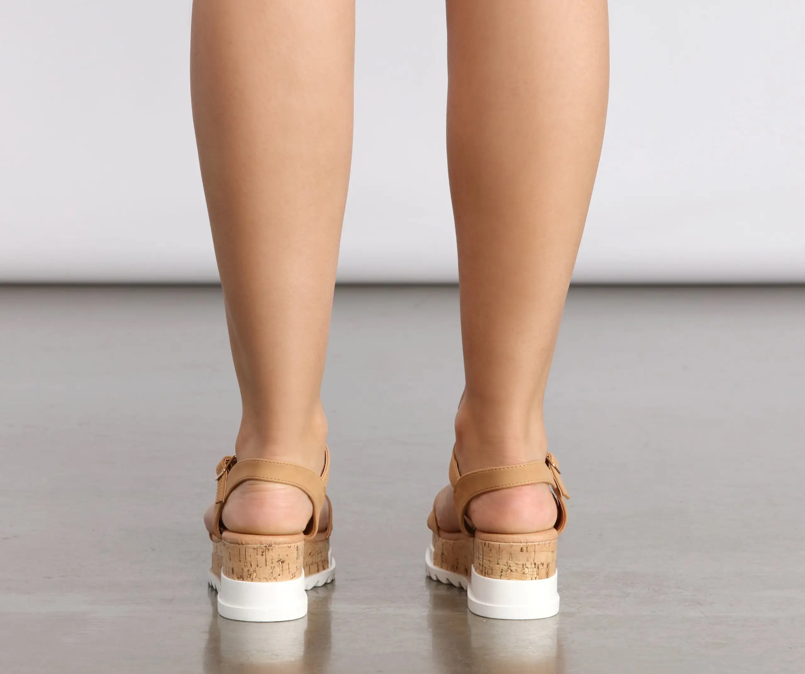 Sporty Cork Platform Sandals