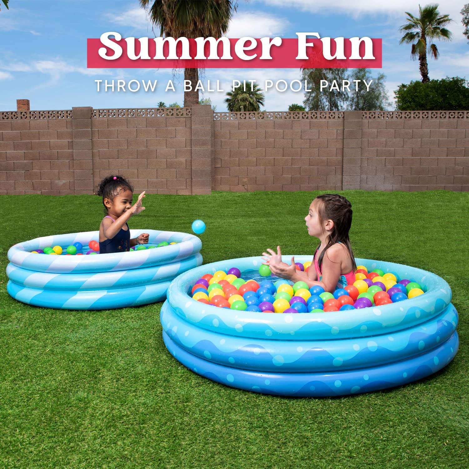 Sloosh 2 Packs Inflatable Kiddie Pools 45