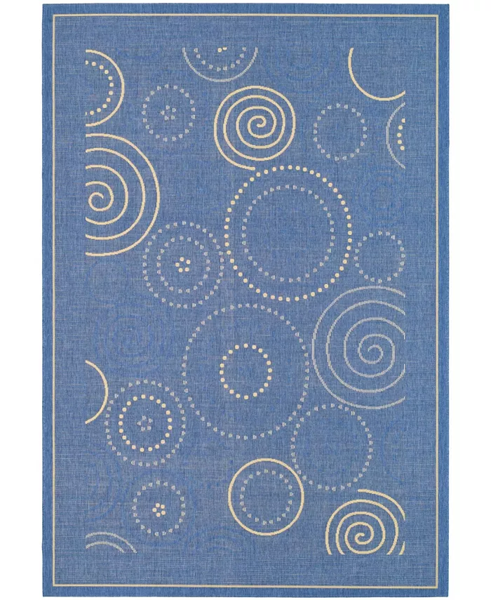 Safavieh Courtyard Blue and Natural 7'10