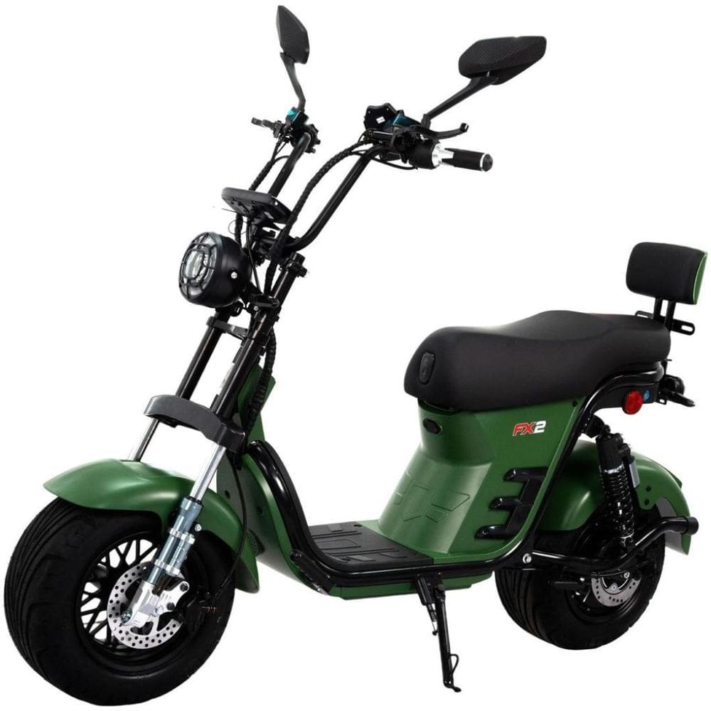 Bicicleta Elétrica Scooter Freio a Disco 1000W 60V Lítio FX2 Verde Duos