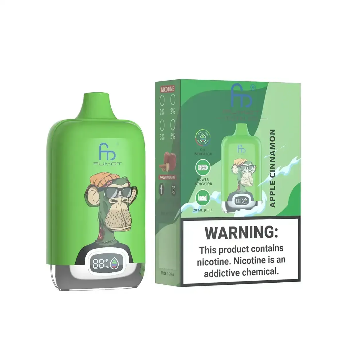 ⭐ Fumot Tornado Digital Box 12000 Züge – 50+ Geschmacksrichtungen 🍇🍉🍋