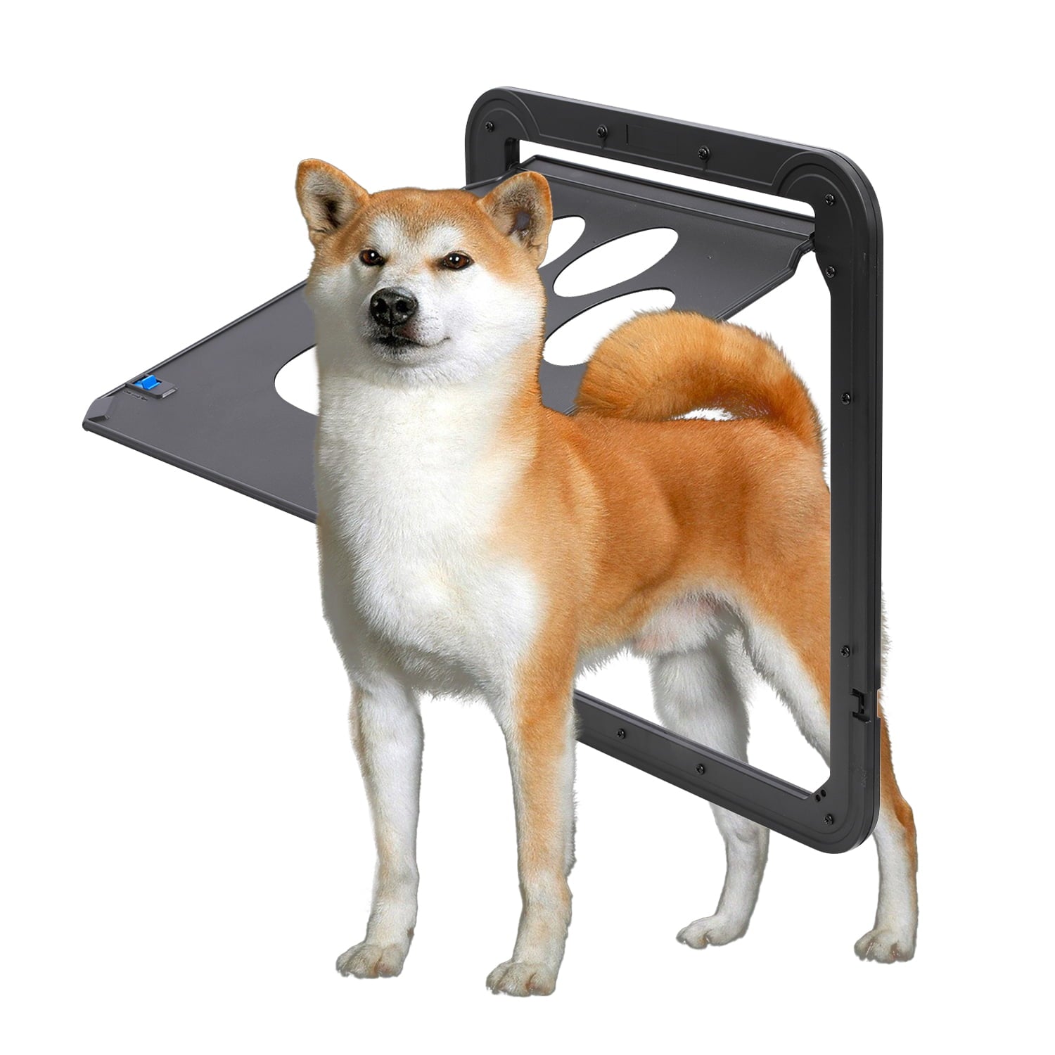 KALEFU Extra Large Pet Door for Dogs and Cats， Dog Screen Door with Magnetic Flap Automatic Lockable Pet Door Screen Sliding Door for Small Dogs Cats (Outer Size 16.54