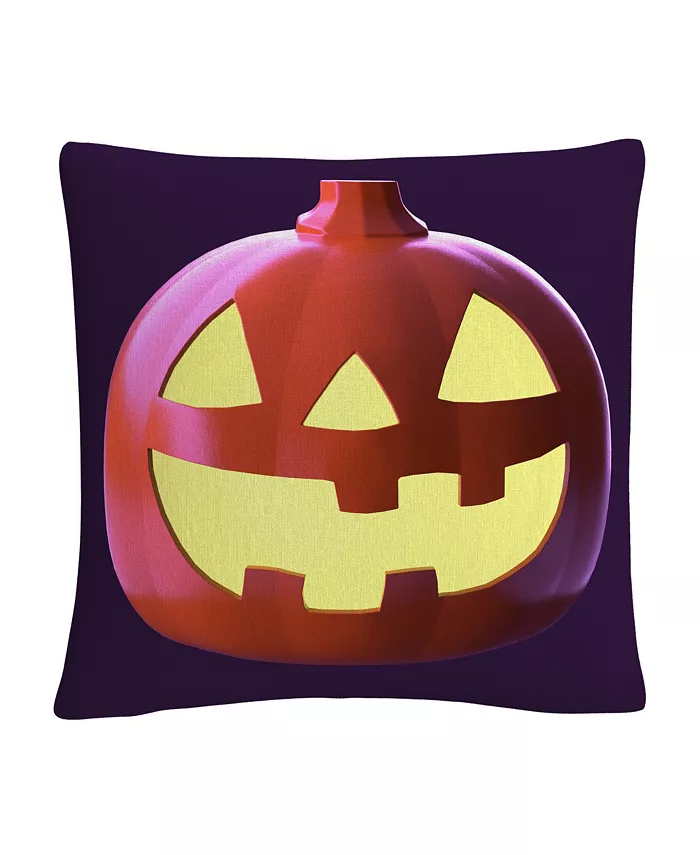 Baldwin ABC 3D Jack O Lantern Halloween Decorative Pillow， 16