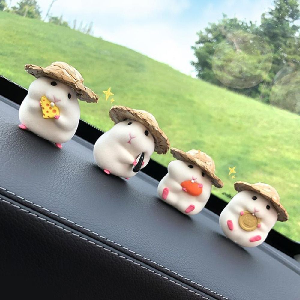 1pc Cute Statues Stealing Hamster Vehicle Interior Decor Car Accessories Auto Decorative Supplies Figurine Toy Auto Dashboard Model Hamster Action Figure Hamster Model Toy Car Oranments YELLOW EGUSI