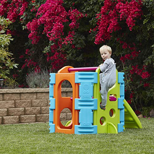 ECR4Kids Activity Park Playhouse for Kids， Indoor Outdoor Play House with Slide or Climb Stairs